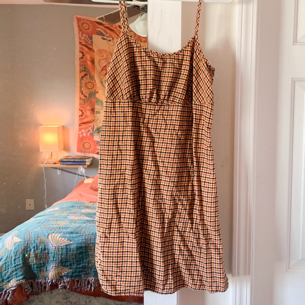 Check add A-Line Mini Dress